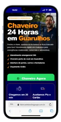 Landing page no celular